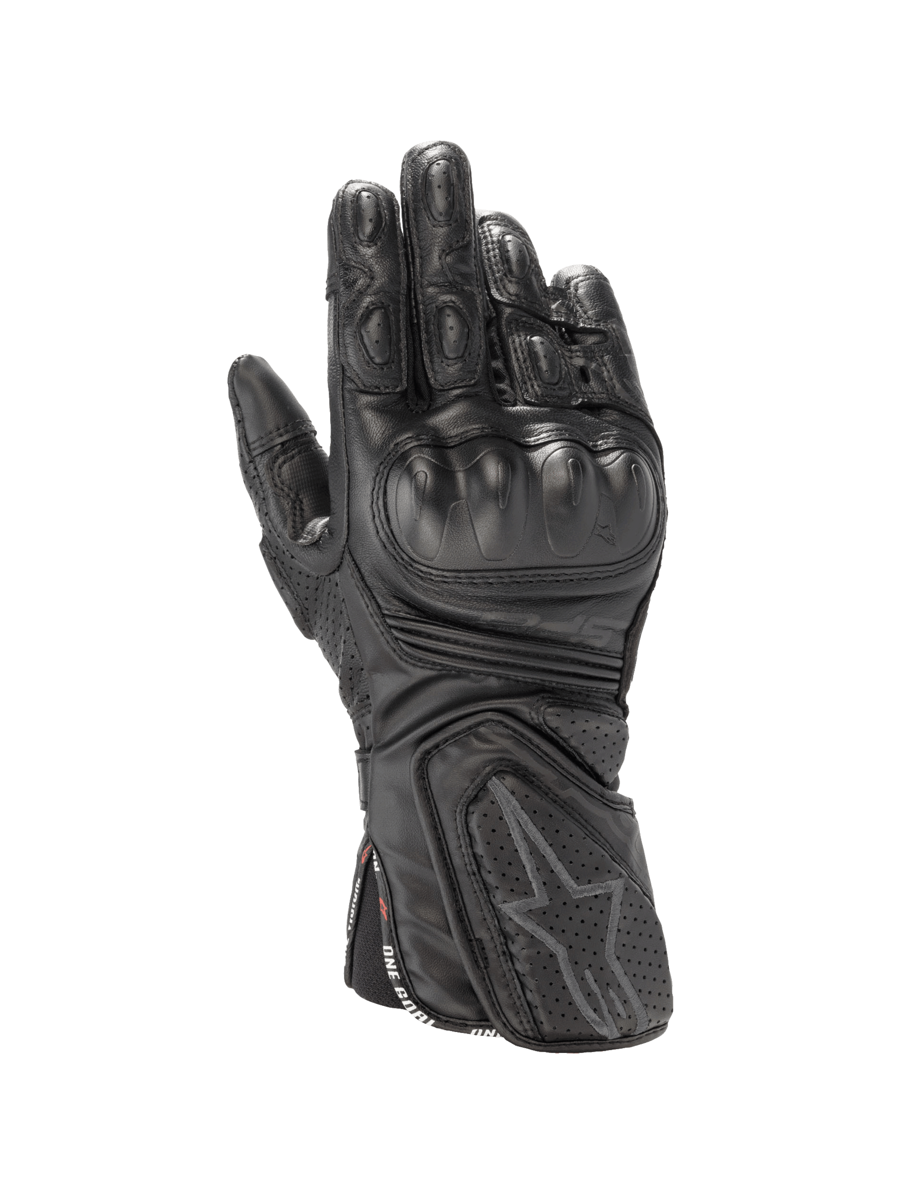 Alpinestars Guanti Stella SP-8 V3, guanti da moto racing da donna in pelle, neri, con protezione rigida delle nocche e polsino traforato, certificati CE.