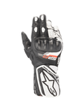 Guanti Alpinestars Stella SP-8 V3, guanti da moto racing da donna, neri e bianchi, in pelle con protezione nocche rigida, certificati CE