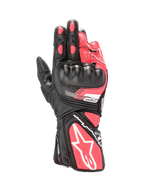 Alpinestars Guanti Stella SP-8 V3, guanti da moto racing da donna, nero e rosa diva, pelle con protezione nocche rigida, certificati CE
