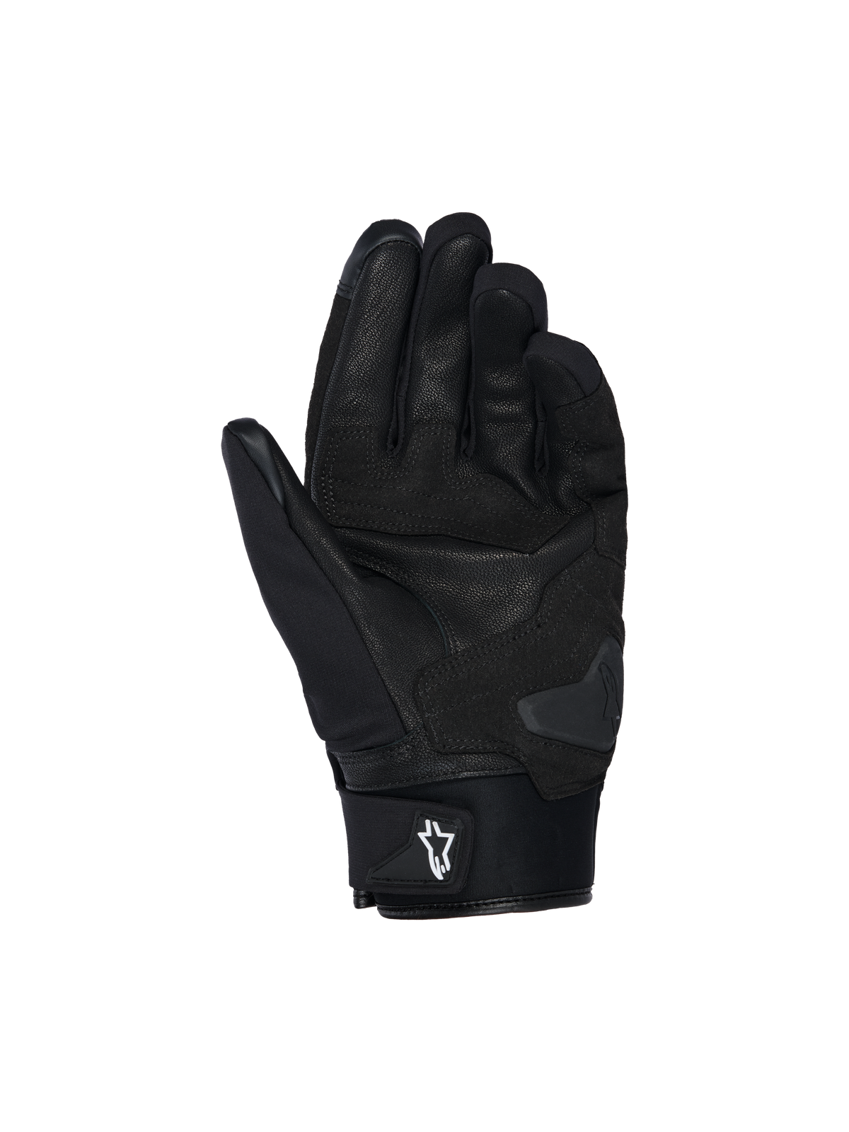 Alpinestars Guanti Impermeabili SP X Z, guanti da moto, nero, vista del palmo con costruzione in pelle, imbottitura rinforzata e slider per la resistenza all'abrasione