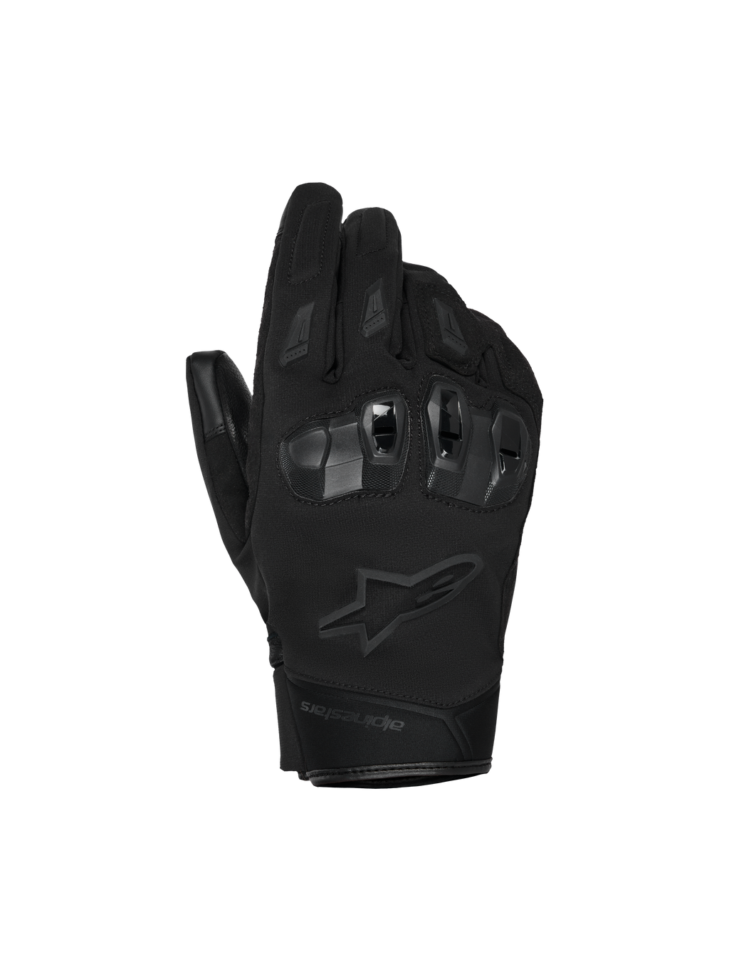 Alpinestars SP X Z Waterproof Gloves, guanti da moto, neri, con protezione nocche in TPU a guscio rigido, logo a stella Alpinestars tono su tono e robusta costruzione in tessuto per la guida in ogni condizione atmosferica.