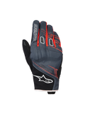 Guanti Alpinestars Moblast Waterproof, guanti da moto, antracite e nero con dettagli arancioni, design a polsino corto con grafiche lineari rosso-arancio, logo a stella Alpinestars bianco sul polsino e marchio 'astars' sul dito, dorso in tessuto tecnico per protezione in ogni condizione atmosferica