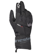 Guanti Alpinestars WT-3 Drystar Insulated, guanti da moto touring neri, struttura impermeabile e termica con protezione nocche sagomata, logo con stella bianca sull'indice e polsino di media lunghezza con marchio Alpinestars