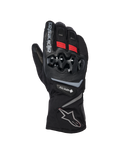Alpinestars WT-8 GORE-TEX Insulated Gloves, guanti moto invernali, nero con accenti rossi e loghi argento, dotati di protezione nocche rigida in TPU, polsino lungo e impermeabilità GORE-TEX per climi freddi