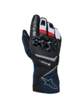 Alpinestars WT-8 GORE-TEX Insulated Gloves, guanti moto invernali, nero e blu scuro con accenti rossi e bianchi, con protezione nocche in TPU rigido, logo GORE-TEX e design a polsino lungo