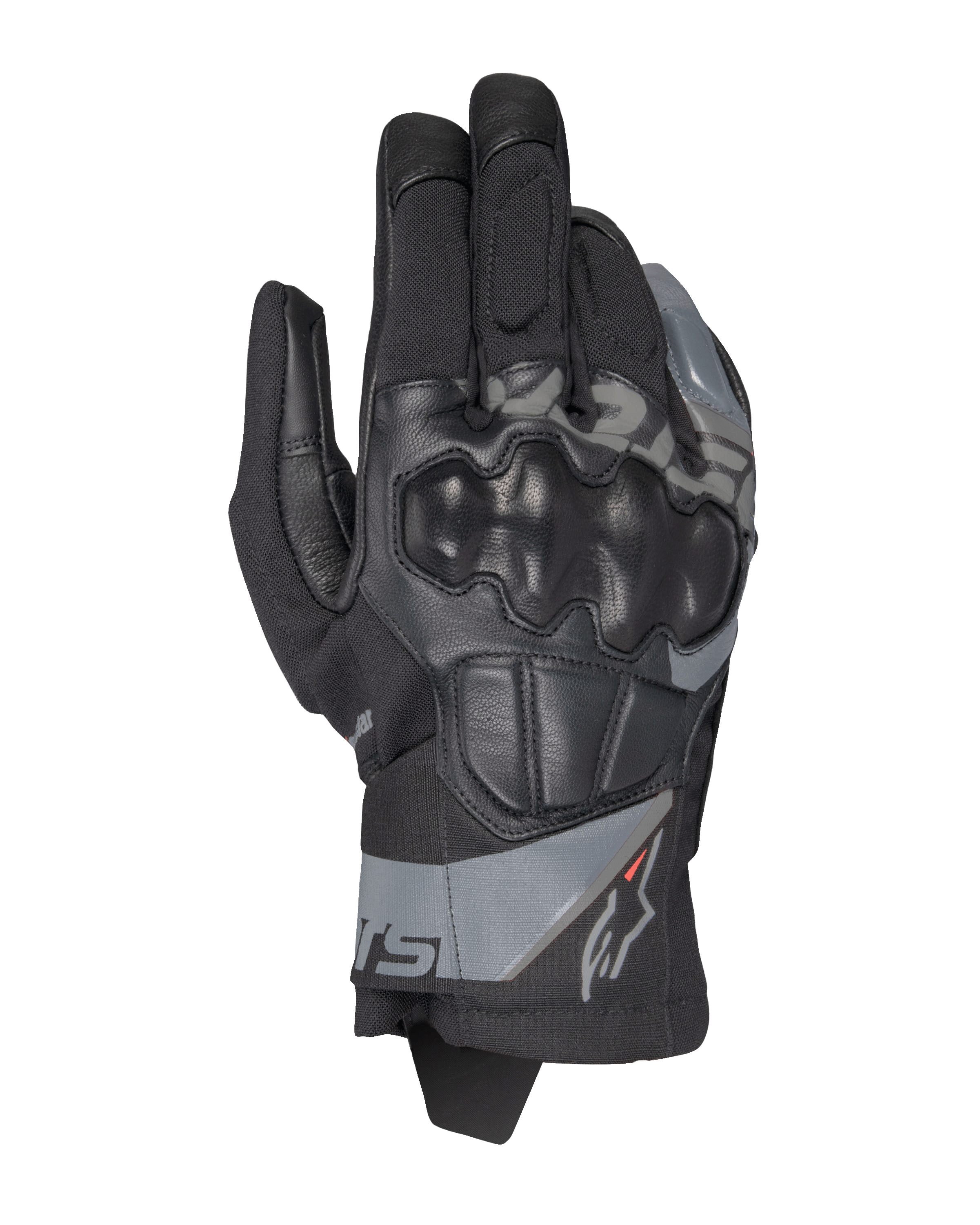 Alpinestars Corozal V3 Drystar® Gloves, guanti da moto adventure, nero con accenti grigi, protezione rigida per le nocche, costruzione in misto tessuto e pelle, tecnologia impermeabile Drystar®