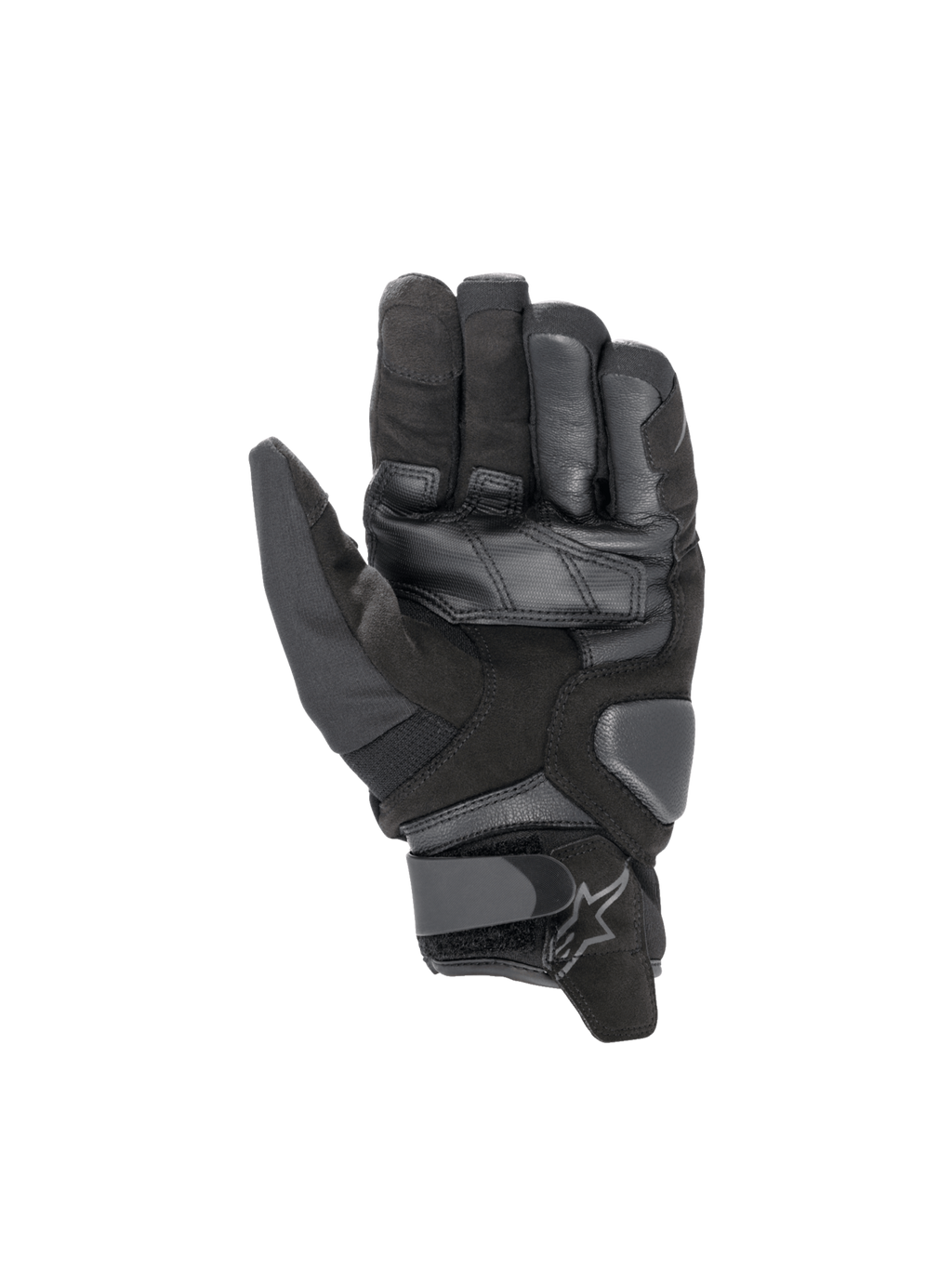 Alpinestars Guanti Smx-1 Drystar®, guanti da moto impermeabili da uomo, neri, con palmo in pelle di capra e polsino corto.