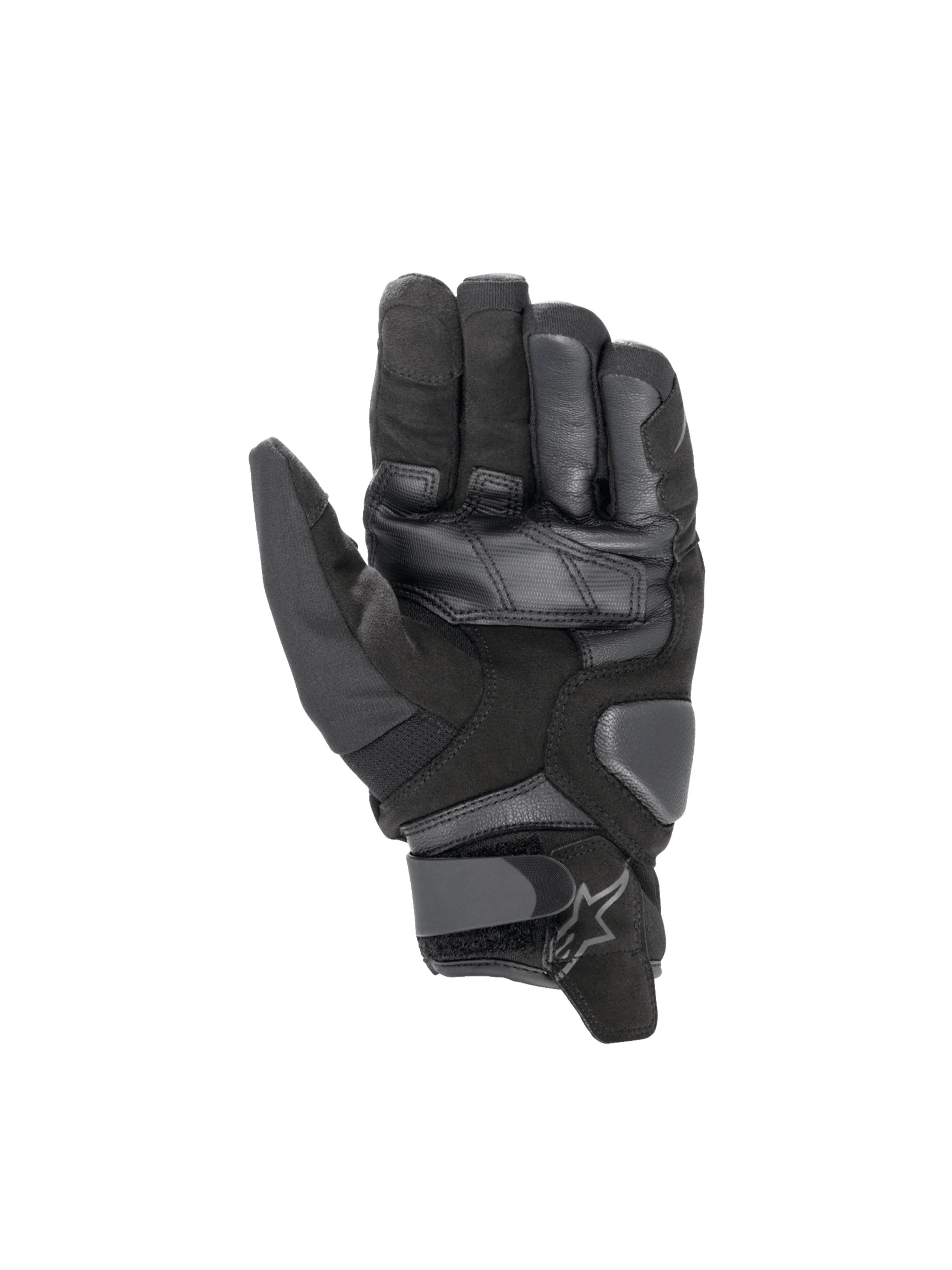 Alpinestars Guanti Smx-1 Drystar®, guanti da moto impermeabili da uomo, neri, con palmo in pelle di capra e polsino corto.