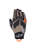 Alpinestars Maxdura Drystar Guanti, guanti da moto adventure, marrone e nero con dettagli arancioni, con nocche in TPR flessibili e struttura impermeabile