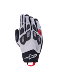 Alpinestars Guanti Maxdura Drystar®, guanti da moto adventure, grigio chiaro e nero con dettagli rossi, nocche in TPR e struttura impermeabile