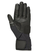 Guanti Alpinestars Jet Road V2 GORE-TEX, nero, vista del palmo che mostra la costruzione in pelle con imbottitura rinforzata, polsino lungo e dita compatibili con touchscreen per adventure touring