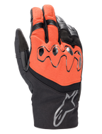 Guanti Alpinestars Hyde XT Drystar® XF, guanti da moto touring, rosso fuoco e nero, con nocche protettive viscoelastiche, logo Alpinestars sul polsino e costruzione impermeabile in tessuto e pelle