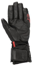 Guanti Alpinestars HT-7 Heat Tech Drystar®, guanti da moto riscaldati neri, con palmo in pelle e struttura in softshell con logo Alpinestars rosso, tecnologia Drystar® impermeabile e polsino regolabile per la guida su strada in condizioni di freddo