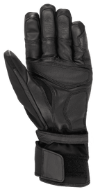 Alpinestars Range 2 In One GORE-TEX Glove With Goregrip Tech, guanto da moto, nero, vista del palmo che mostra la costruzione in pelle di capra, aree di presa rinforzate e polsino lungo con regolazione in velcro per una calzata sicura.