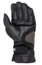Guanti Alpinestars Boulder GORE-TEX, nero, guanti da moto, vista del palmo con costruzione in resistente pelle di capra, rinforzi imbottiti, pannello laterale ARshield e chiusura ergonomica del polso