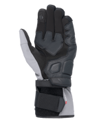 Guanti Alpinestars Tourer W-7 V2 Drystar®, vista del palmo, nero e grigio scuro, guanti da moto invernali con rinforzi in pelle sul palmo, indice compatibile con touchscreen e sistema di chiusura a doppio cinturino per una calzata sicura.