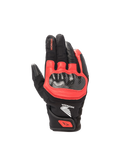 Guanti Alpinestars Honda SMX Z Drystar®, guanti da moto road impermeabili, nero e rosso brillante, in pelle con nocche rigide.
