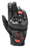 Guanti Alpinestars SMX Z Drystar®, guanti da moto, nero e rosso fluo, protezione nocche rigida in stile fibra di carbonio, costruzione in pelle e tessuto, design impermeabile a polsino corto
