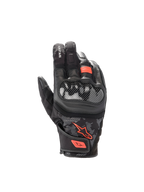 Alpinestars Guanti SMX Z Drystar®, guanti da moto impermeabili uomo, neri e rossi fluo, pelle e protezione nocche rigida.