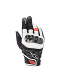 Guanti SMX Z Drystar® Alpinestars, guanti moto sportivi uomo, nero bianco e rosso fluo, pelle, protezione nocche rigida.