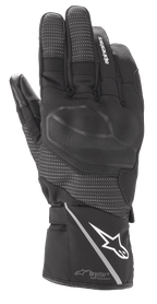 Alpinestars Andes V3 Drystar Glove, guanto da moto touring nero, costruzione in pelle di capra e tessuto, con protezione nocche integrata, logo Alpinestars bianco sul polsino con striscia riflettente, pannelli dita testurizzati e tecnologia Drystar Performance
