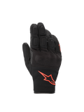 Alpinestars Guanti S-Max Drystar, guanti da moto impermeabili, nero e rosso fluorescente, con protezione nocche rigida.