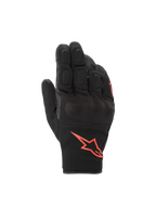Alpinestars Guanti S-Max Drystar, guanti da moto impermeabili, nero e rosso fluorescente, con protezione nocche rigida.