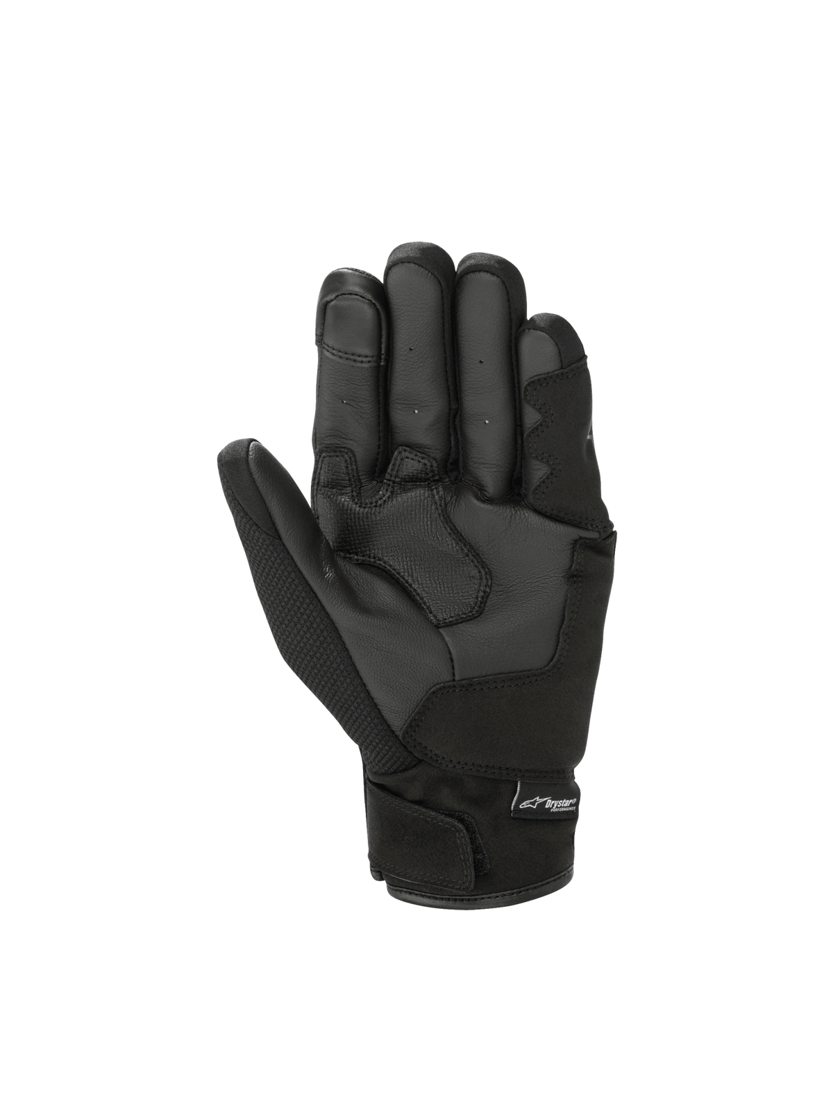 Alpinestars Guanti S-Max Drystar, guanti da moto sportivi neri e grigi, impermeabili in pelle e tessuto, palmo rinforzato.