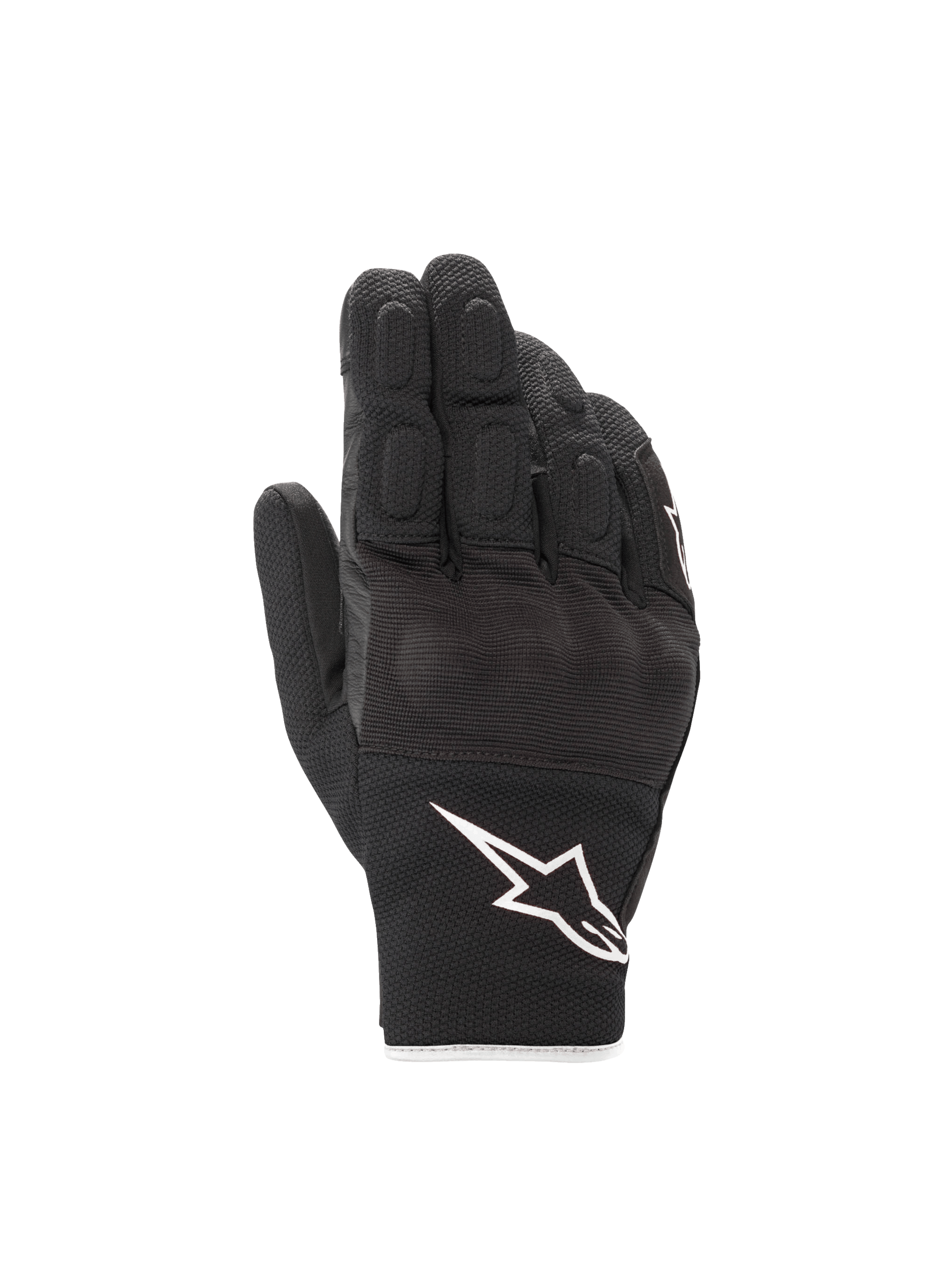 Alpinestars Guanti S-Max Drystar®, guanti da moto impermeabili neri e bianchi con protezione rigida sulle nocche e mesh.