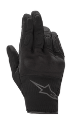 Alpinestars S-Max, guanti da moto da donna, nero antracite, design a polsino corto in pelle e mesh elasticizzato, con protezione rigida per le nocche e logo Alpinestars grigio sul polso, abbigliamento protettivo impermeabile per uso stradale