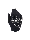 Alpinestars Youth & Kids Full Bore V2 Gloves, guanti da motocross, nero e bianco, con protezione ergonomica delle nocche in TPR con profili bianchi, grande logo Alpinestars bianco, struttura in tessuto traspirante per corse fuoristrada