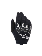Alpinestars Youth & Kids Full Bore V2 Gloves, guanti da motocross, nero e bianco, con protezione ergonomica delle nocche in TPR con profili bianchi, grande logo Alpinestars bianco, struttura in tessuto traspirante per corse fuoristrada