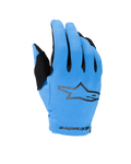 Alpinestars guanti Youth Radar 2025, guanti da motocross fuoristrada, blu e nero, con dorso azzurro testurizzato, logo a stella nero e marchio Alpinestars sul polso, guanti da moto per ragazzi