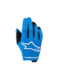 Alpinestars 2026 Youth Radar Gloves, guanti da motocross, blu UCLA e nero, con un evidente logo a stella bianca sul dorso, inserti neri sulle dita e struttura leggera ed elasticizzata per il fuoristrada