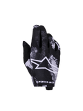 Alpinestars 2026 Youth Radar Gloves, guanti da motocross e off-road, nero e bianco, logo a stella con motivo splatter, costruzione in tessuto testurizzato, taglie per ragazzi
