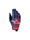 Alpinestars Guanti Radar Ragazzo, guanti da moto motocross per ragazzo, rosso e blu, con grafica sublimata e logo.