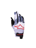Alpinestars Guanti Radar Ragazzo 2027, guanti da motocross mimetici grigi e rossi con dorso elasticizzato e logo a stella.