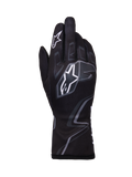 Alpinestars Tech-1 K Race V2 Gloves Graphic 1, guanti da karting, nero con pattern geometrici bianchi e grigi, logo a stella Alpinestars, costruzione in tessuto leggero con grafiche stampate