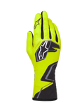 Alpinestars Tech-1 K Race V2 Gloves Graphic 1, guanti da karting, giallo fluo, nero e bianco, con un grande logo a stella sul dorso e un motivo geometrico sul polso, attrezzatura professionale per motorsport