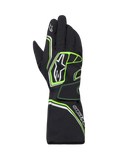 Alpinestars Tempest V3 Waterproof Gloves, guanti da karting, nero con accenti verde fluo e argento, design con polsino lungo, con logo Alpinestars, robusta costruzione in tessuto per gare in condizioni di bagnato