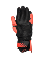 Alpinestars Guanti In Pelle GP Plus R V3, guanti da moto racing da uomo, nero e rosso fluo, slider palmo in TPU e rinforzi protettivi, certificati CE