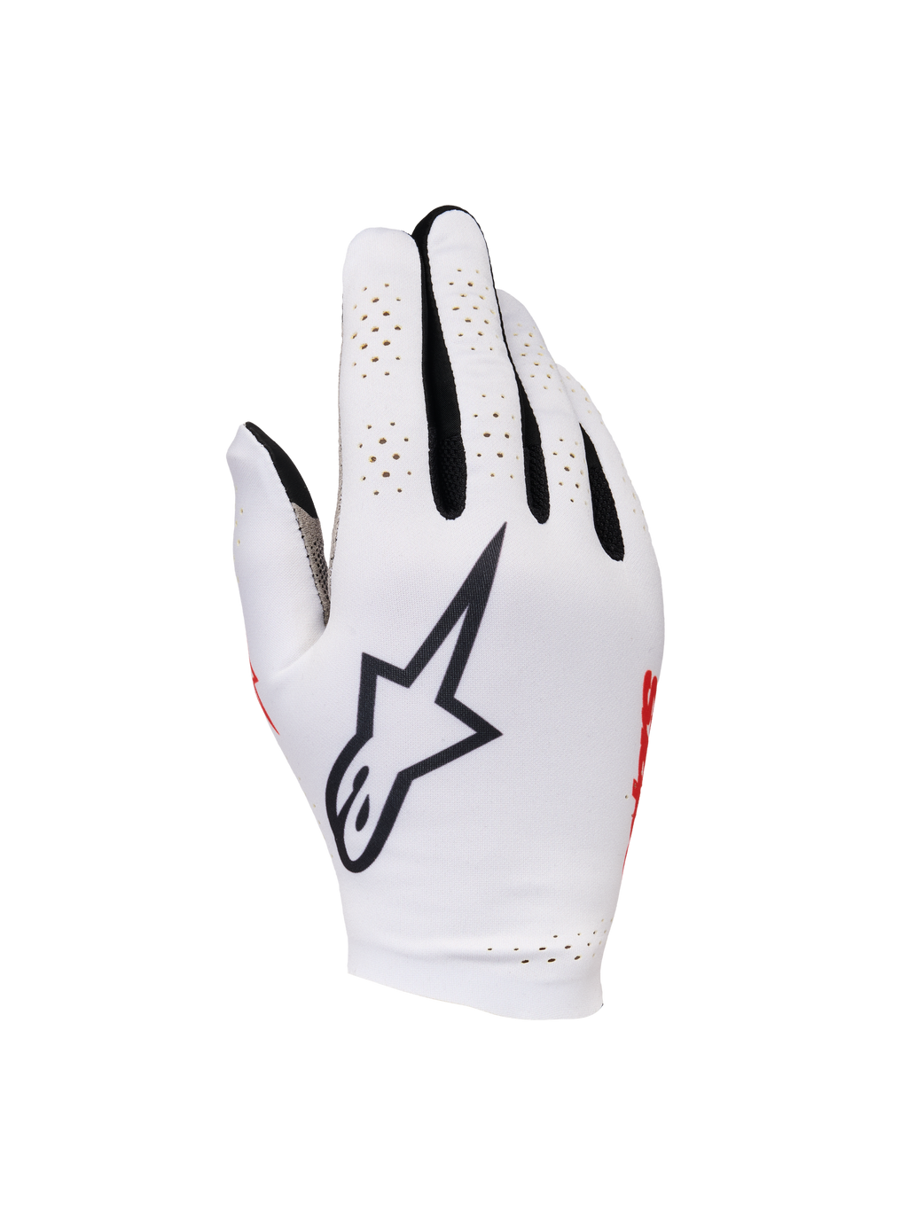 Alpinestars Sim Gloves Graphic 1, guanti per SIM racing, Silver Ice con dettagli neri e rossi, logo a stella nero sul dorso, pannelli traforati sulle dita per la ventilazione, design in tessuto leggero per la precisione nel gaming