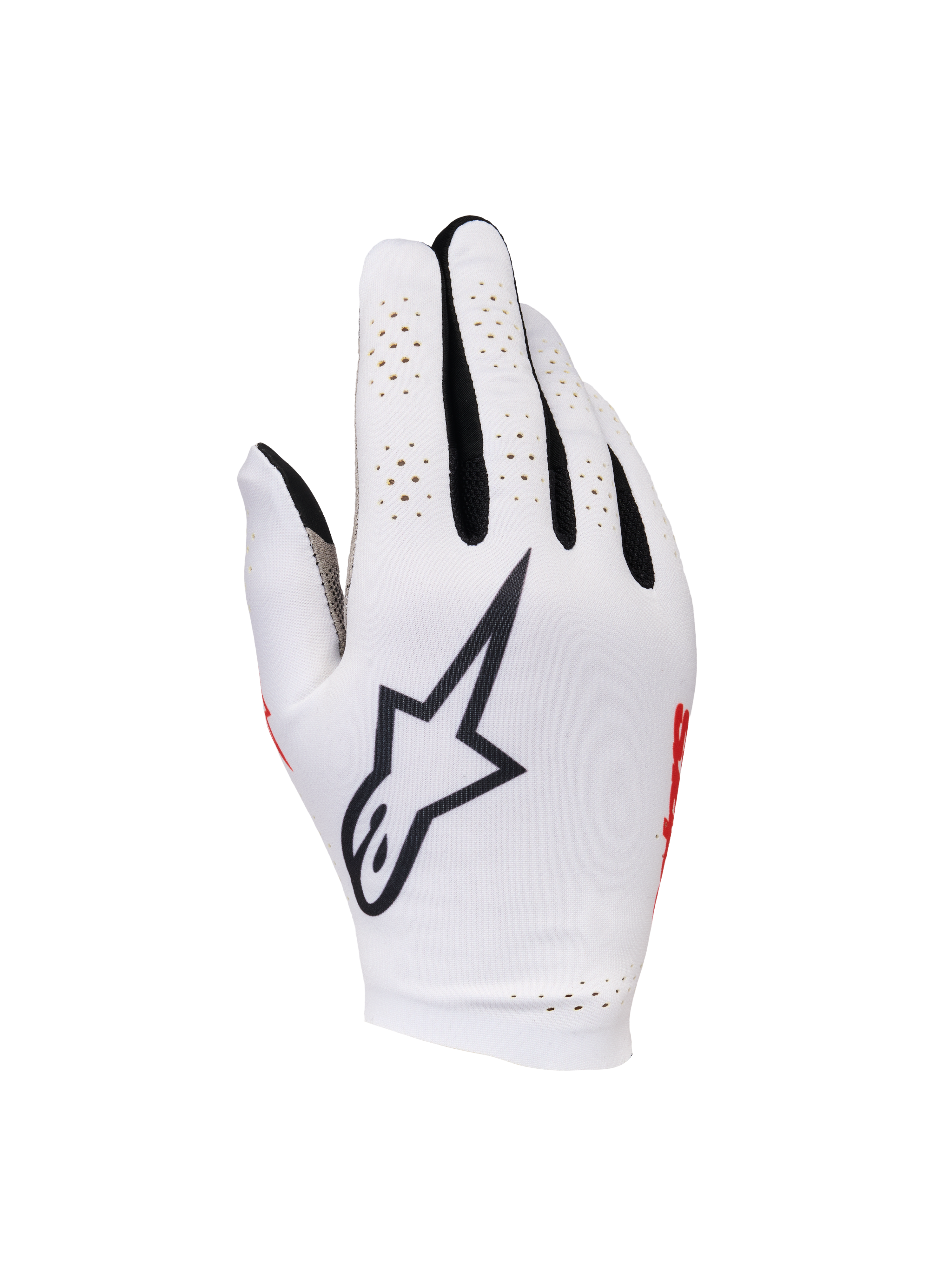 Alpinestars Sim Gloves Graphic 1, guanti per SIM racing, Silver Ice con dettagli neri e rossi, logo a stella nero sul dorso, pannelli traforati sulle dita per la ventilazione, design in tessuto leggero per la precisione nel gaming