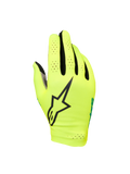 Alpinestars Sim Gloves Graphic 1, guanti da SIM racing, giallo fluo e nero con accenti turchese, grande logo a stella nero, materiale elasticizzato leggero e traforato per la ventilazione, design a polsino corto per precisione nel gaming