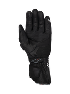 Alpinestars Guanti SP-3, guanti da moto racing da uomo, nero, in pelle con polsino lungo, vista del palmo con rinforzi imbottiti e inserti grip per guida su strada.