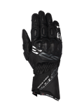 Alpinestars guanti SP-3, guanti da moto racing da uomo, neri, in pelle di capra con polsino lungo, protezione nocche integrata, certificati CE, scritte Racing Ahead e One Goal One Vision