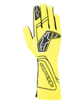 Alpinestars Tech-1 Start V4 Gloves FIA, guanti da corsa auto, giallo fluo e nero, con grande logo a stella nero sul dorso, costruzione delle dita senza cuciture e polsino allungato per la protezione dal fuoco, equipaggiamento motorsport omologato FIA