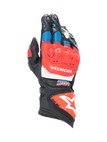 Alpinestars Guanti Honda GP Pro R3, guanti da moto racing da uomo, neri, rossi e blu, in pelle con protezione nocche DFS e loghi Honda HRC