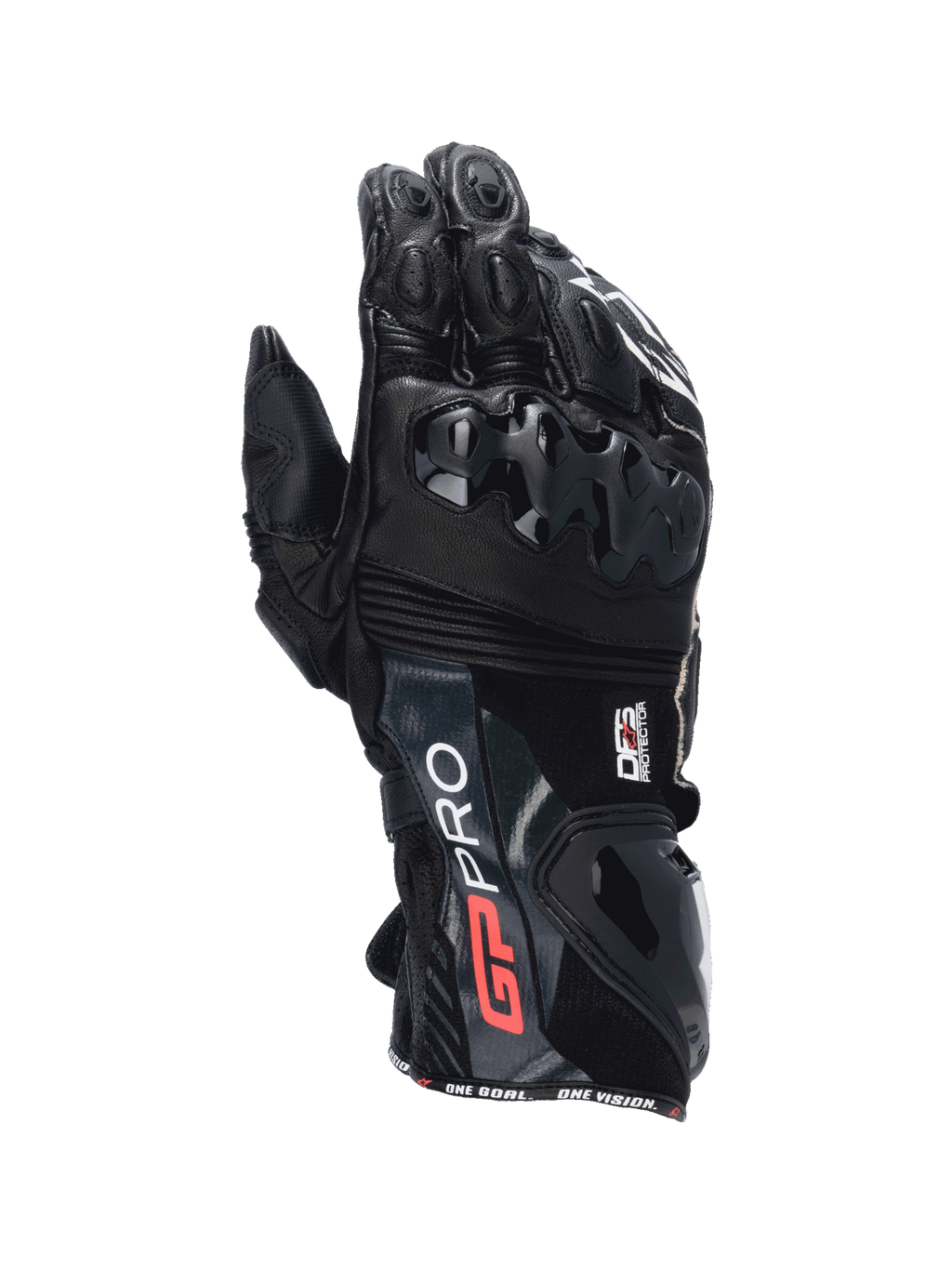 Alpinestars Guanti GP Pro R4, guanti da moto racing da uomo, neri, in pelle con protezione nocche DFS Race e polsino lungo protettivo, certificati CE