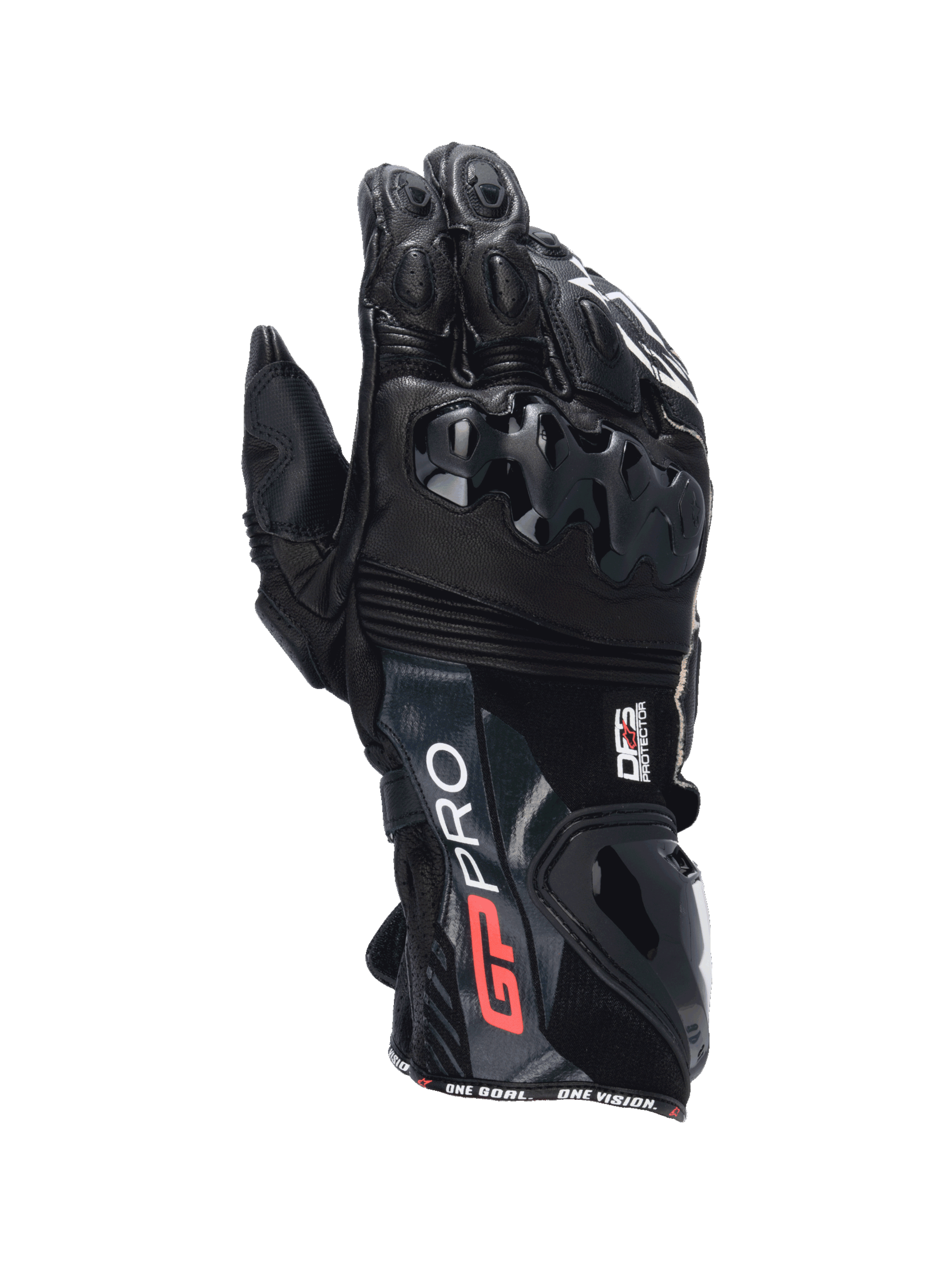 Alpinestars Guanti GP Pro R4, guanti da moto racing da uomo, neri, in pelle con protezione nocche DFS Race e polsino lungo protettivo, certificati CE
